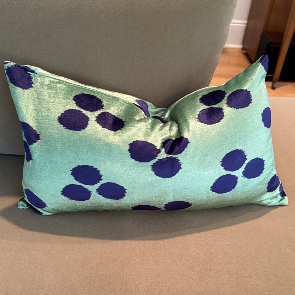 West Elm Sea-glass/Navy Ikat Pillow Covers